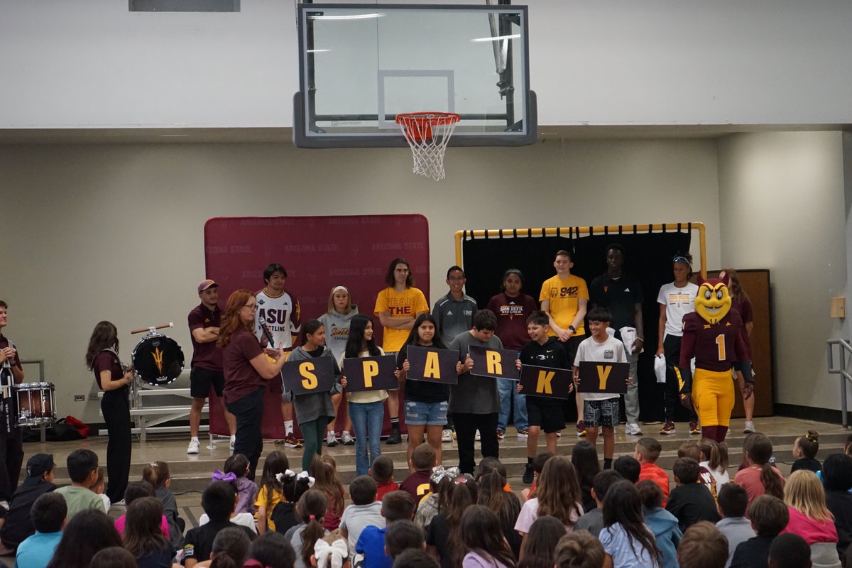 TheSunDevils's tweet image. We had an amazing visit to John F Kennedy Elementary in Superior, AZ, where our student-athletes, spirit squad, and the 942 crew shared Sun Devil Values with the next generations of Sun Devils. Thank you, @resolutioncu and JFK Elementary, for the warm hospitality and…