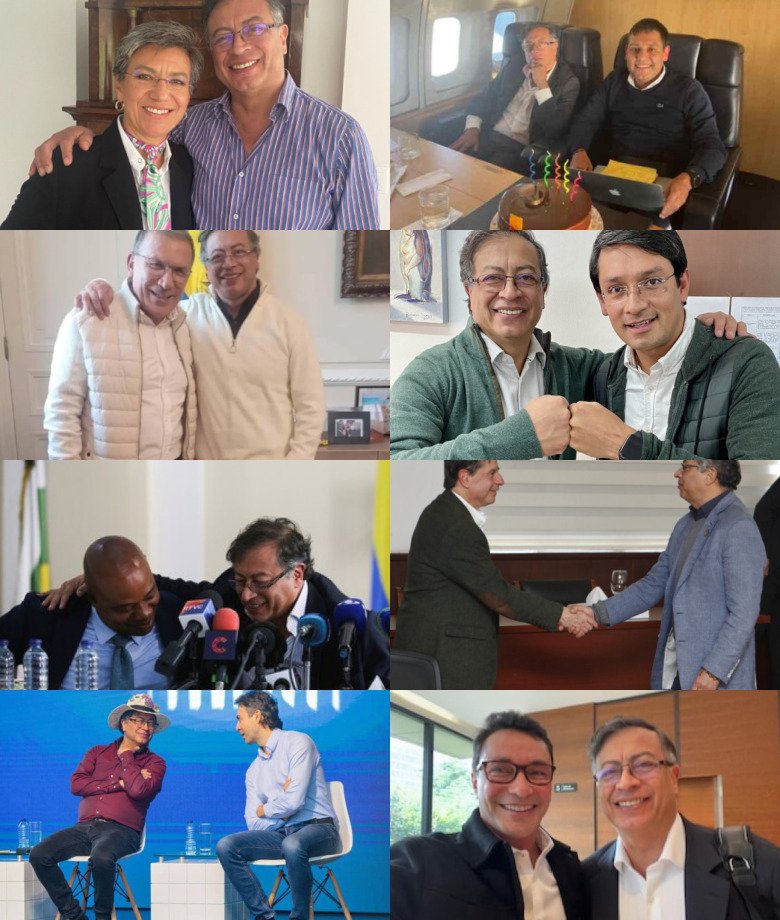 Para que no se vayan a dejar engañar:

- Claudia López es Petro
- Mauricio Lizcano es Petro.
- Roy Barreras es Petro.
- Camilo Romero es Petro.
- Luis Gilberto Murillo es Petro.
- Juan Fernando Cristo es Petro.
- Daniel Quintero es Petro.
- Carlos Caicedo es Petro.