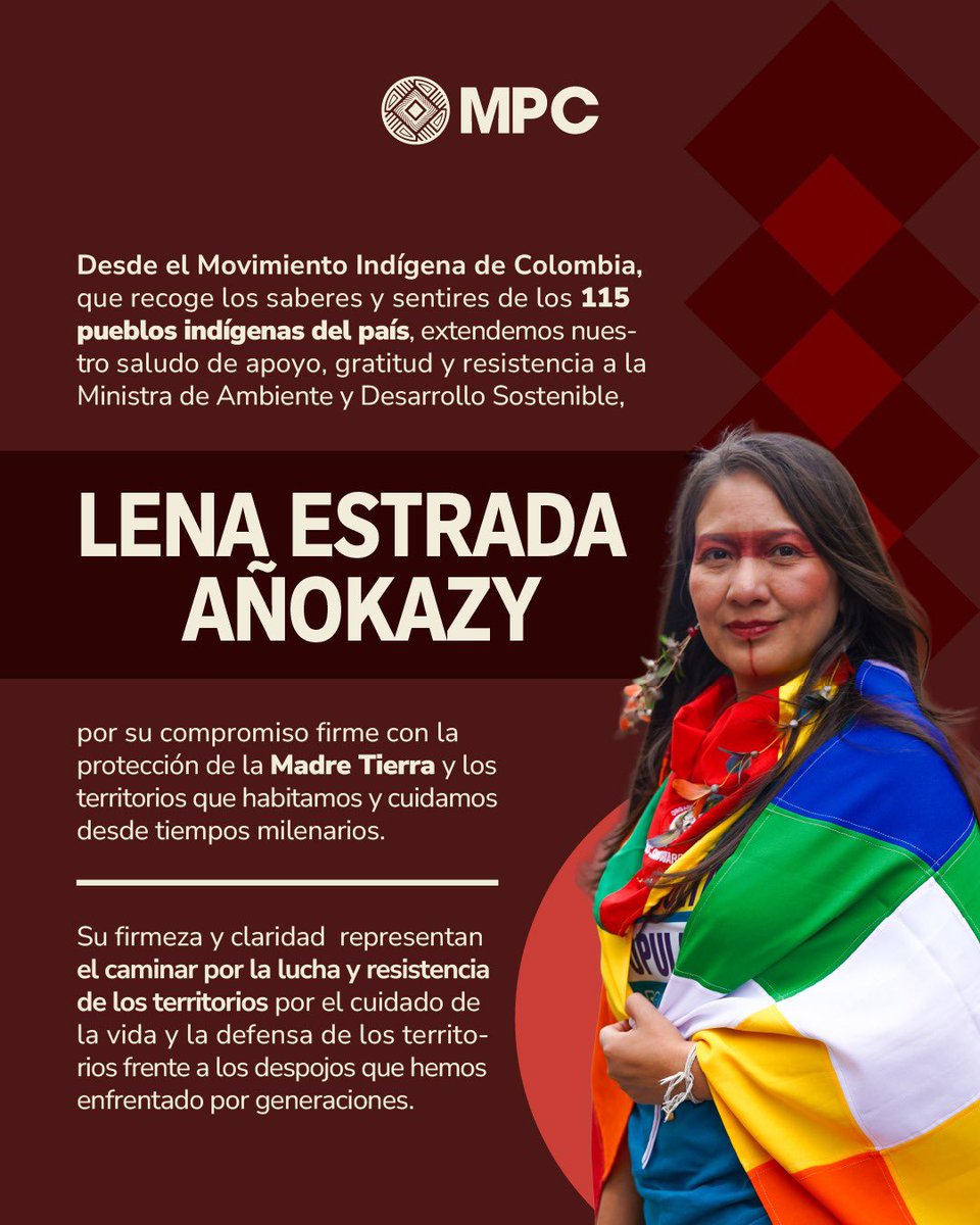 El compromiso con las comunidades, los territorios y la Madre Tierra, es un compromiso inquebrantable que seguiré transitando con firmeza. Hoy más que nunca estamos unidos en esta lucha. 🧡💪🏼 🌱

<a href="/infopresidencia/">Presidencia Colombia 🇨🇴</a> <a href="/petrogustavo/">Gustavo Petro</a> <a href="/MPCindigena/">Mesa Permanente de Concertación Indígena - MPC</a>