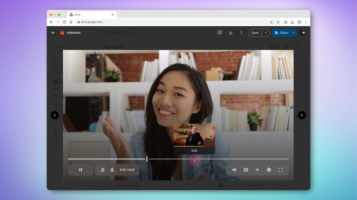 Google Drive's video player is getting a much-needed upgrade with thumbnail previews on the progress bar, just like on YouTube. chromeunboxed.com/finding-the-ri…