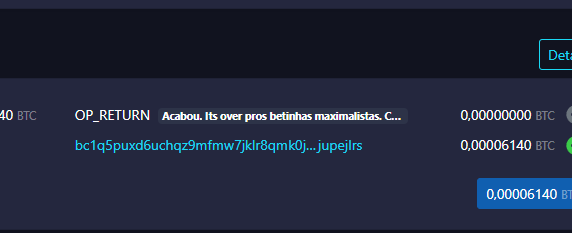 Acabei de encontrar essa mensagem na blockchain do BITCOIN. Estou tremendo. Alguém sabe o que isso significa?