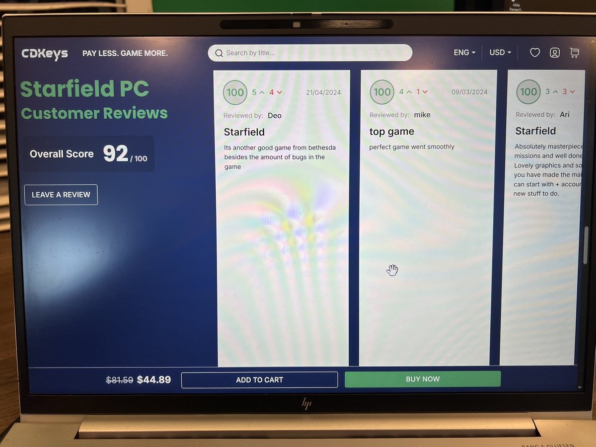 goneguy25's tweet photo. #CDKeys started allowing reviews of games lately. Guess which games FINALLY got the recognition it deserves?

Behold: when gamer scores are NOT flooded by console fanboys.

#Starfield #Steam #Xbox https://t.co/rFbEyVYMO5