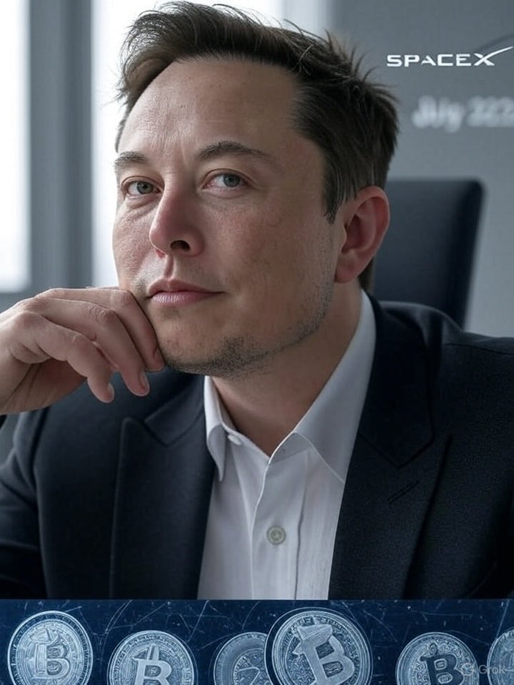 CrypvortX's tweet photo. July 22, 2025  
Crypto Alert  
SpaceX-linked wallet moved ~$150M BTC, first on-chain activity in 3 years.  
Major transfer sparks speculation: sale, custody shift, or strategy? Share thoughts.  
#Crypto #BTC #SpaceX #Elon #OnChain #Market https://t.co/PwGLE84CLM