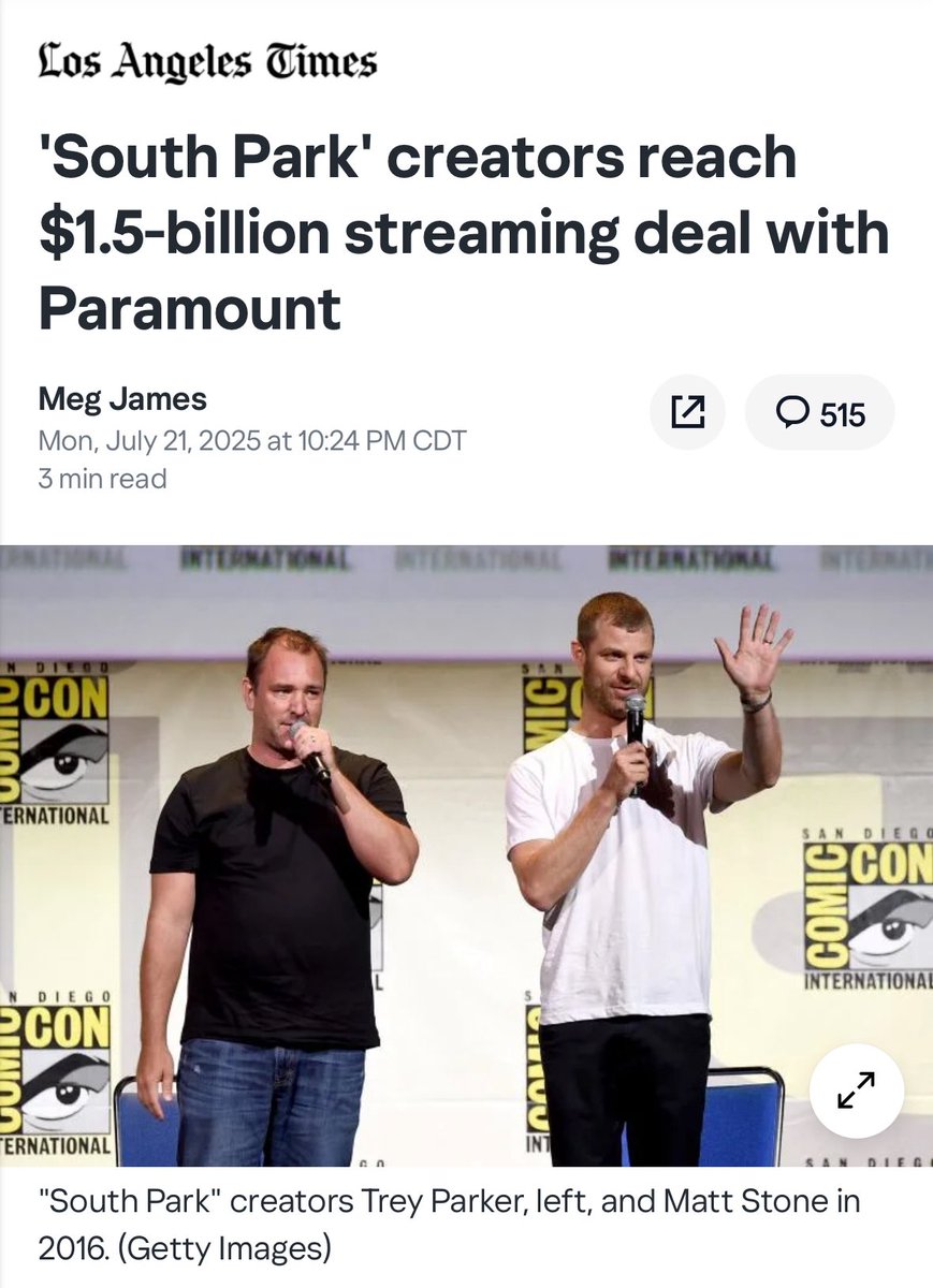 KennethRWebster's tweet image. Turns out paramount will pay a lot of $$ if a show is funny.
Someone should tell Colbert