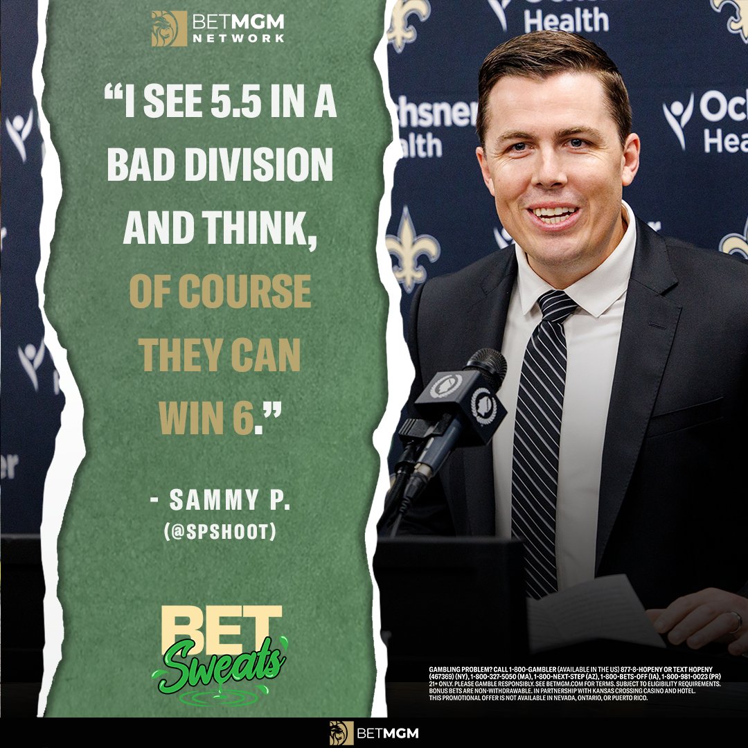 Bet_Sweats's tweet image. Can Kellen Moore keep New Orleans competitive in a weak NFC South?
@spshoot is confident they can — catch Sam & @JoeOstrowski’s full betting breakdown of the Saints ⬇️ spr.ly/6009fHgtF
@BETMGMNetwork | @WWLAMFM
