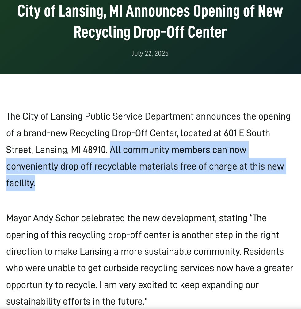 BPD1776's tweet image. Recycling service should not be supplied "free" from the government.
Recycling is an optional service and less valuable than these Government supplied services.
Parks and Green Spaces
Public Libraries
Police and Fire Services
Public Roads and Sidewalks
Public Schools (debate…