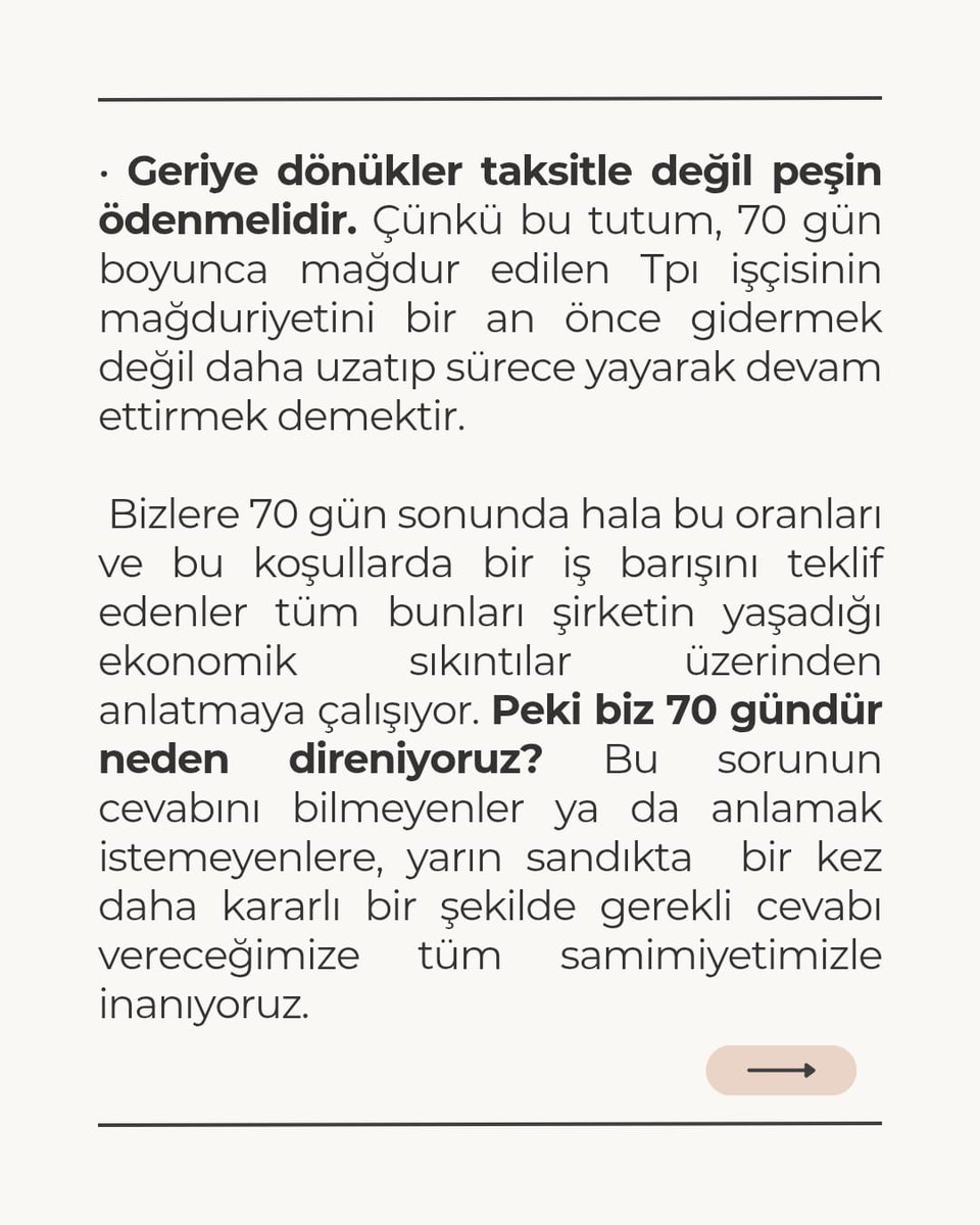 tpiiscileri's tweet photo. Duyanlar duymayanlara da duyursun. Tpı işçileri diyor ki: "Biz sizin yalanlarınızla baş edemiyoruz. Bu içimize dert oluyor. Ama biz de sizin yalanlarınız karşısında diz çökmüyoruz. Bu da size dert olsun." 
Sandıktan Korkmuyoruz! Mücadelemizden geri adım atmıyoruz! https://t.co/yqniGnRpe9