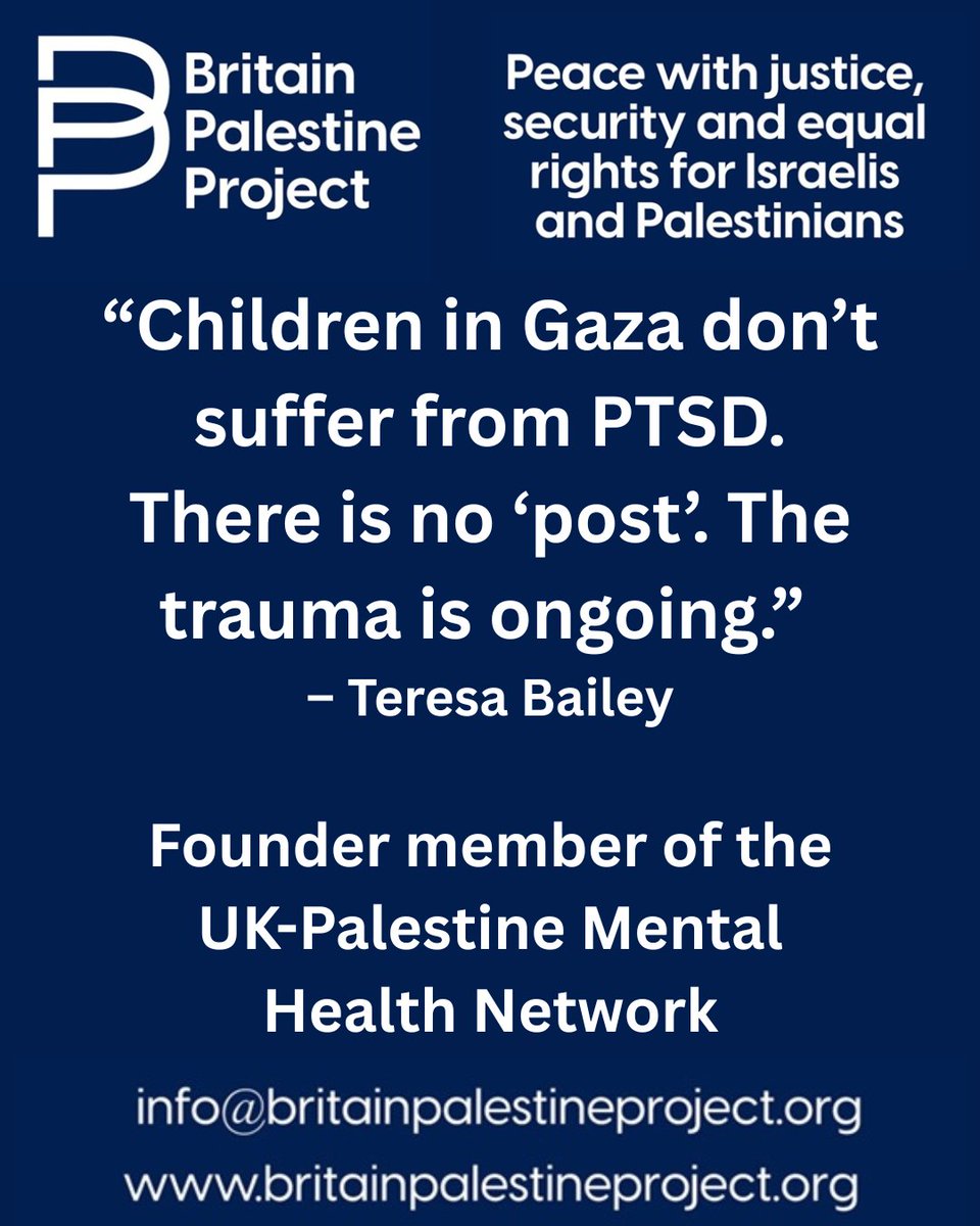 BritPalProject's tweet image. This quote from Teresa Bailey says it all.
🎧 *Mental Health in Gaza* – out now.
Search Britain Palestine Project Podcast.
#OngoingTrauma #MentalHealthInGaza #PalestinianChildren #PodcastQuote