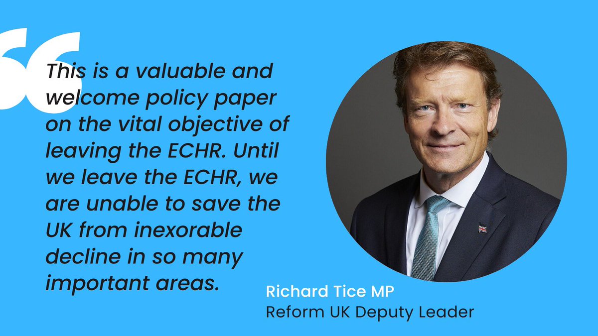 SuellaBraverman's tweet image. Thank you @TiceRichard , Deputy Leader of Reform UK for welcoming my policy paper on how to leave the ECHR.
We all agree that the European Court of Human Rights has strayed beyond its original scope, become politicised and is undermining national sovereignty.
We can’t control…