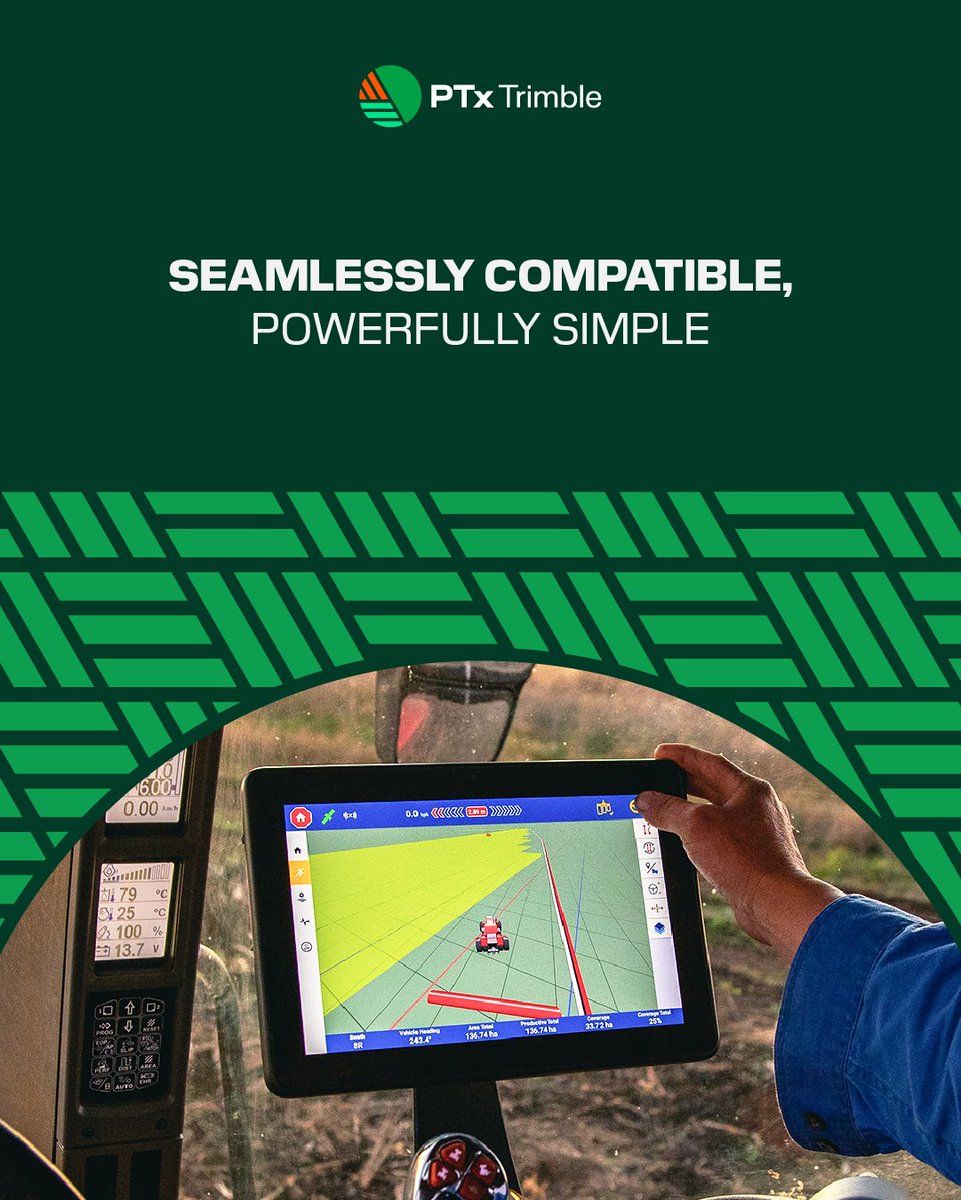 Simplicity and durability go hand in hand. Our technology is compatible, robust, and built to keep up with you — season after season.

To learn more, visit ‣ ptxtrimble.com