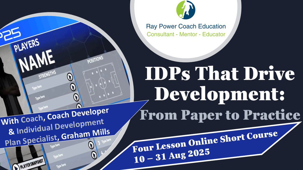 📣 Here We Go!!

Coaches Short Course

𝐈𝐃𝐏𝐬 𝐓𝐡𝐚𝐭 𝐃𝐫𝐢𝐯𝐞 𝐃𝐞𝐯𝐞𝐥𝐨𝐩𝐦𝐞𝐧𝐭

One of the most requested topics over the last few years

Dozens booked on already

❤️ Like to save

Or

Register here:
tickettailor.com/events/raypowe…