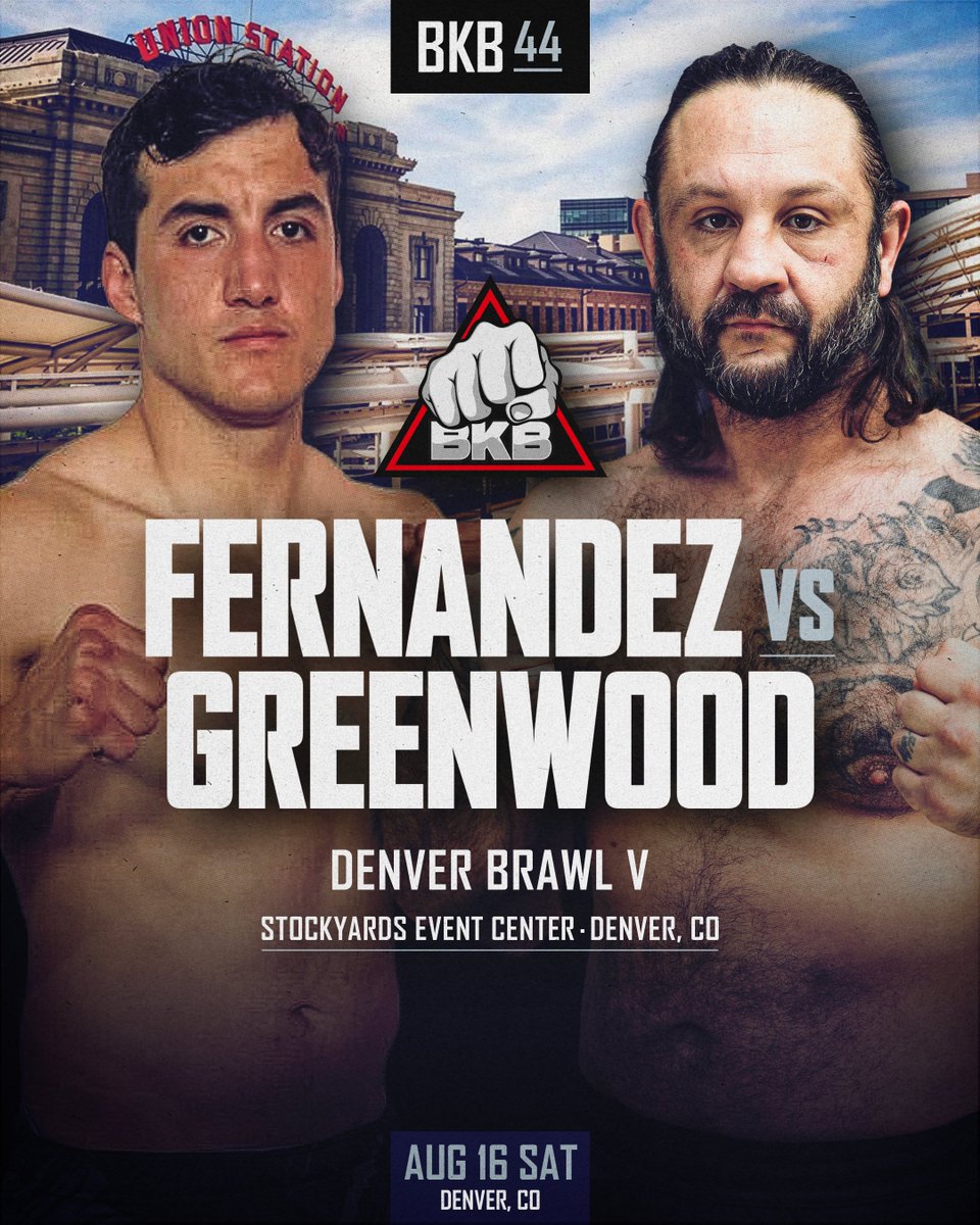 bkbbareknuckle's tweet image. Two more fights in Denver 👊
Miranda Barber makes her return to The Mighty Trigon as she fights Katherine Connor in a Welterweight bout.
Also, Julian Fernandez makes his Trigon debut against BKB legend Kevin "Green Machine" Greenwood.
🎟️ Get tickets now at…