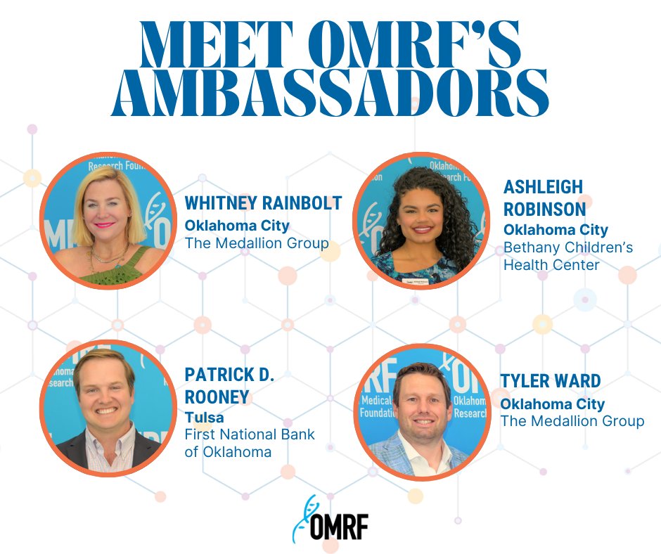 OMRF's tweet image. Meet OMRF's Ambassadors! 👋
As Ambassadors, these young professionals serve as the face of the foundation for their generation. By participating in special projects and selected OMRF activities, they function as goodwill ambassadors for OMRF in the community.
