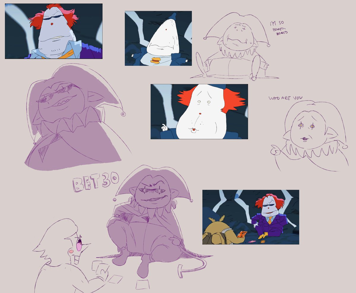 rosieozziee's tweet image. kinda wanna draw jevil as steve from big top burger 
#deltarune #jevil #bigtopburger