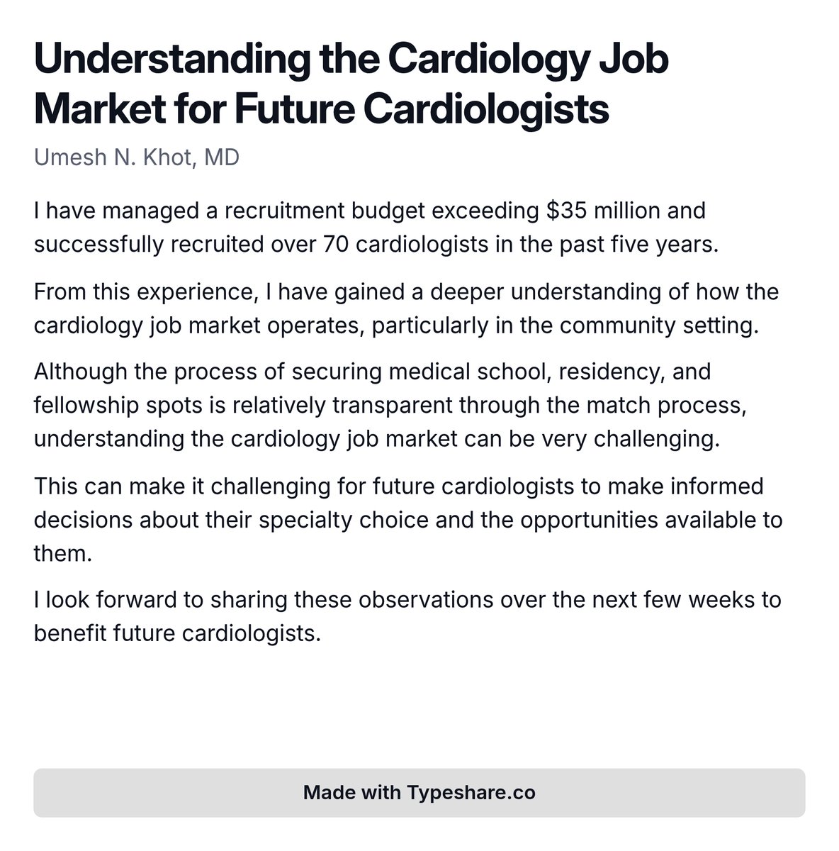 Understanding the Cardiology Job Market for Future Cardiologists