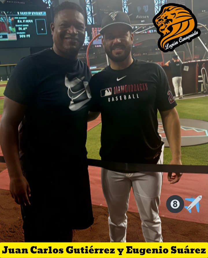 LegionCaraquist's tweet image. Orgullo Venezolano: Juan Carlos Gutiérrez y Eugenio Suárez. 🇻🇪

Los 2 peloteros han defendido con honores el uniforme de los Leones del Caracas e inclusive fueron Campeones. 🚀🚀🚀

El Popular Bola 8 y El Avioncito Jonronero. 🎱✈️

#SomosLegión 🦁😎🔥