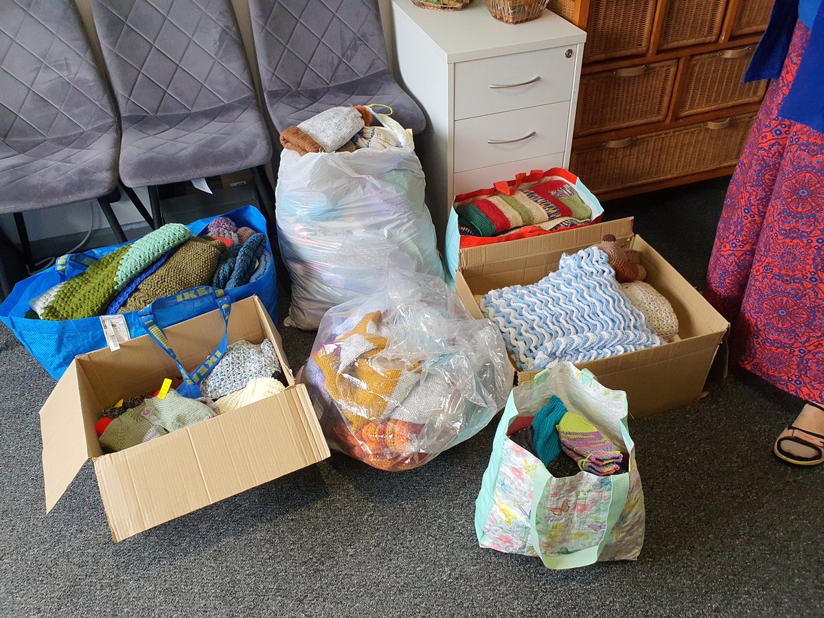 A fantastic donation of Knitted &amp; Crochet items just collected by Lydia's Gift. Thanks Valerie!! 
#Belfastwoolshop #handmadewithlove #crochetwithlove #knitwithcare #donations #charity #eveningwoolshop #Rosetta #BelfastBT6