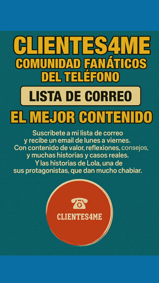 clientes4me's tweet image. No es tecnología.
Es identidad.
Cada vez que eliges mandar un WhatsApp en vez de llamar…
te alejas un poco más de tu cliente ideal.
👇
Si quieres volver a tener conversaciones de verdad,
con gente de verdad,
sigue esta cuenta y únete a mi lista diaria.
@clientes4me