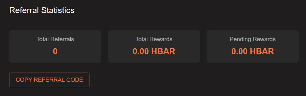 TradeInOrbit's tweet image. “You’re telling me I can earn $HBAR just for shilling Orbit to my degen friends? Say less.”
Sneak peak at our referral commission and reward dashboard. 👀
Because users deserve more.