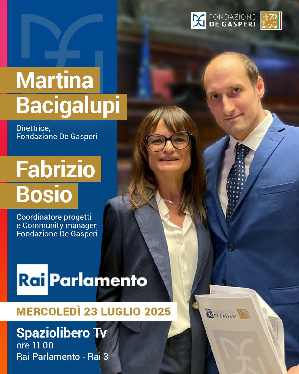 Domani 23 luglio saremo ospiti di Spaziolibero TV, la rubrica di Rai Parlamento dedicata al mondo dell’associazionismo, per raccontarvi le attività della Fondazione.

Vi aspettiamo su <a href="/RaiTre/">Rai3</a>!