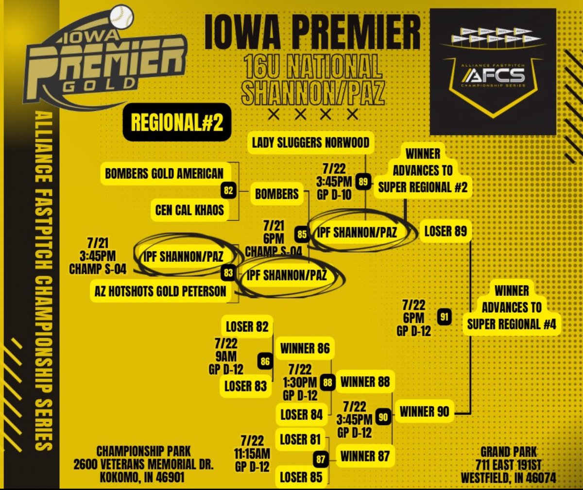 Two wins on Day 1 ✅ Game 3 coming up at 3:45 Grand Park field D10. Come watch us compete! <a href="/IowaPremierFP/">Iowa Premier Fastpitch</a> <a href="/bhs_tiger/">BHS Tiger Softball</a>