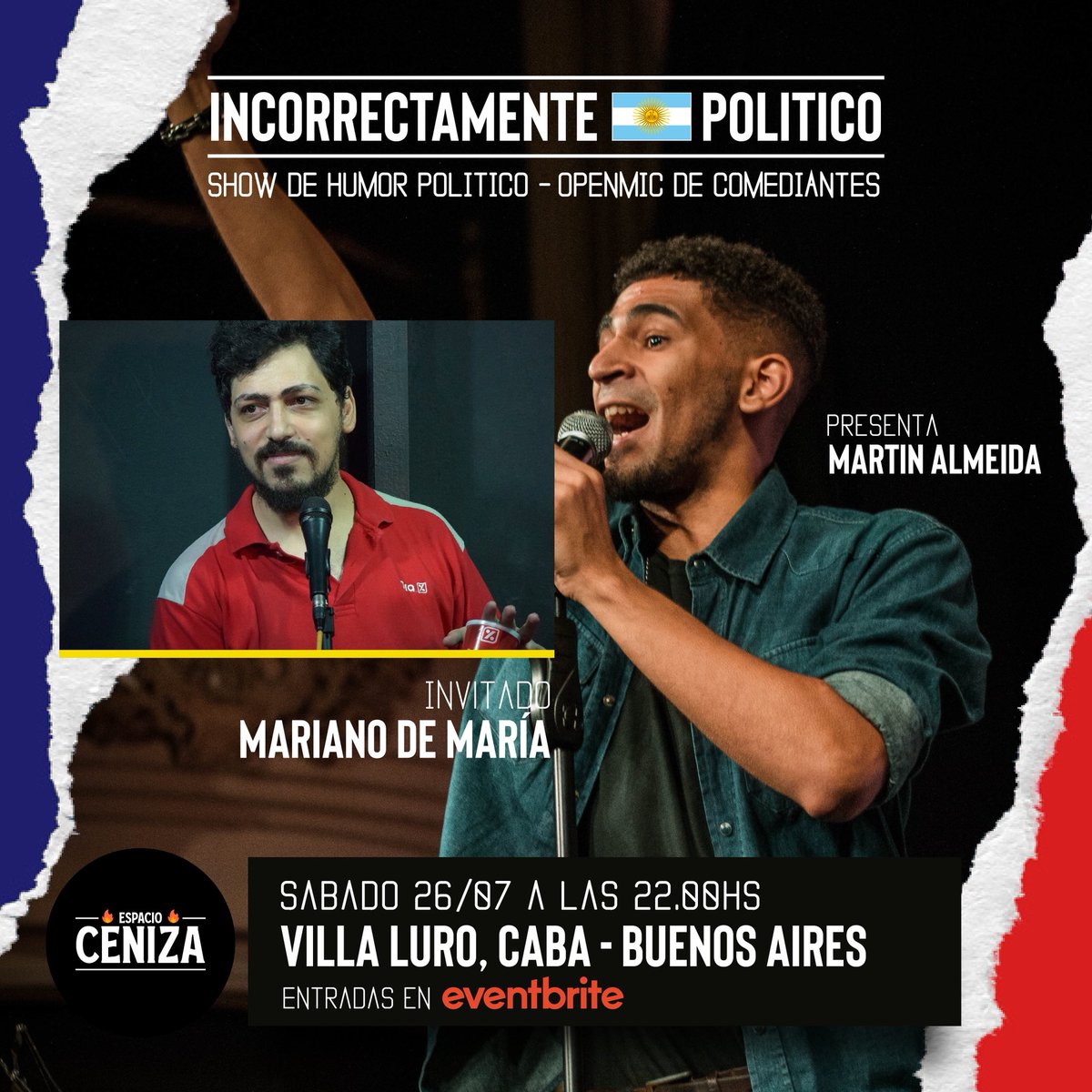 NegroCensurado's tweet image. ¡VUELVE EL SHOW CLÁSICO DE LA CASA!
Nueva fecha de Incorrectamente🇦🇷Politico en @espacio_ceniza. El show de humor político, negro e incorrecto donde nadie queda libre de ser ofendido.
Esta oportunidad viene Mariano De María a demostrar su tibieza a fuerza de chistardos 🙌🏾
📆…
