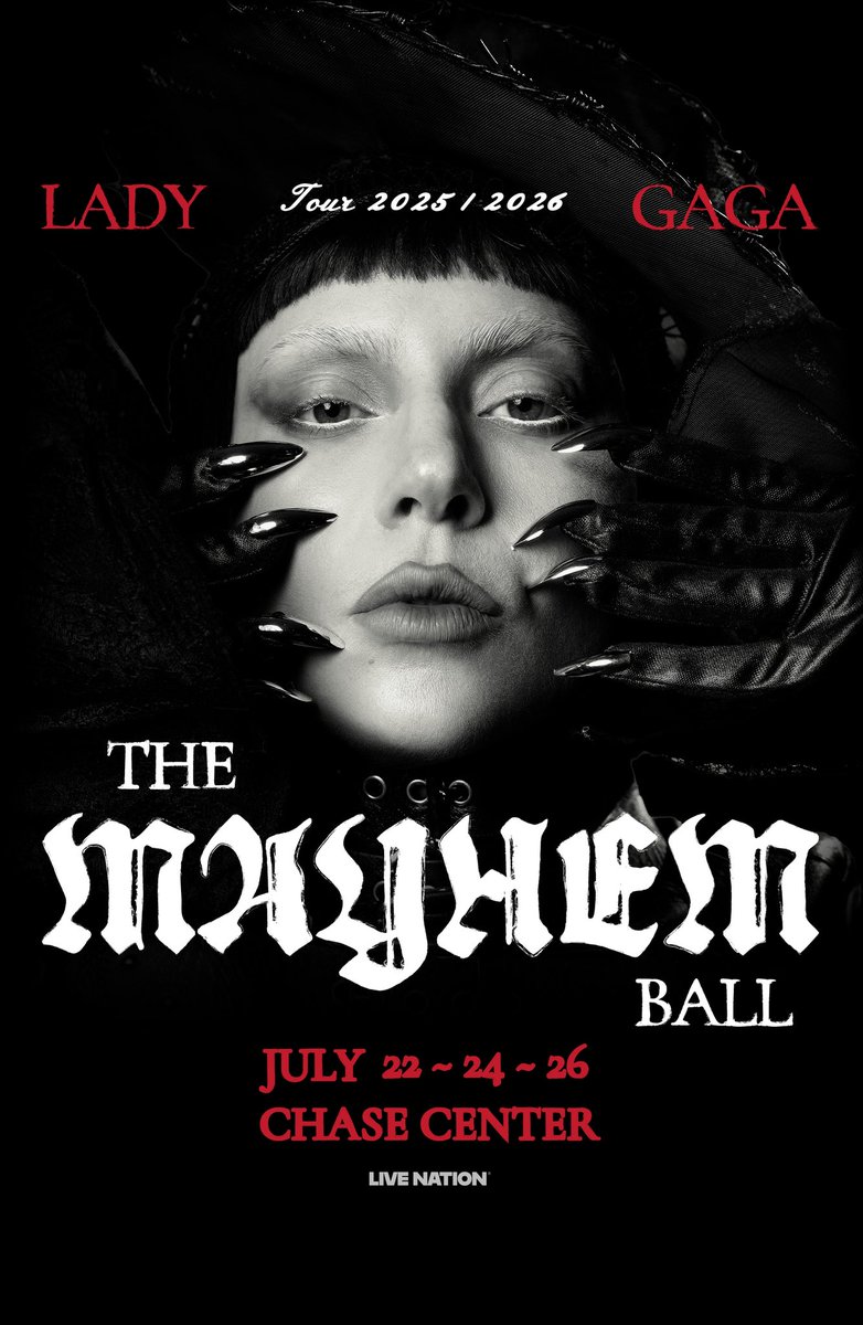 ChaseCenter's tweet image. Act fast! A limited number of new tickets have been released from production holds for all 3 nights of @ladygaga’s MAYHEM Ball at The Chase Center!
Get yours now at the link before they're gone » bit.ly/3GXGId2