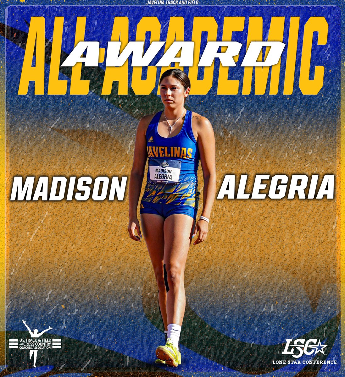 In the classroom, on the track, and in the field, your Javelinas excelled everywhere this year!

The women’s team was awarded the USTFCCCA All-Academic Team Award, and ten individuals received the award as well!

Part 2

#LosHogs X #JALISCO