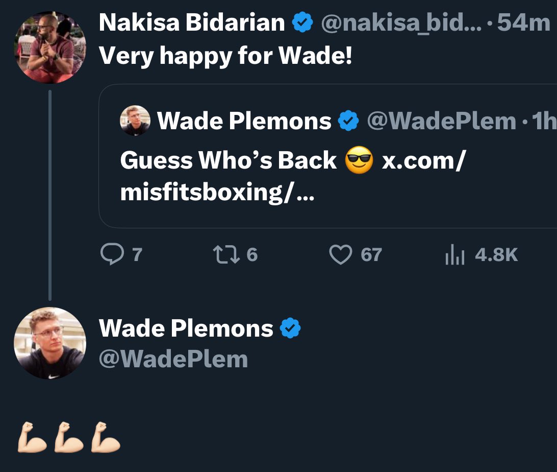 IfnBoxing's tweet image. ‼️ Nakisa Bidarian is very happy about Wade’s return to the Misfits commentary team 🤝