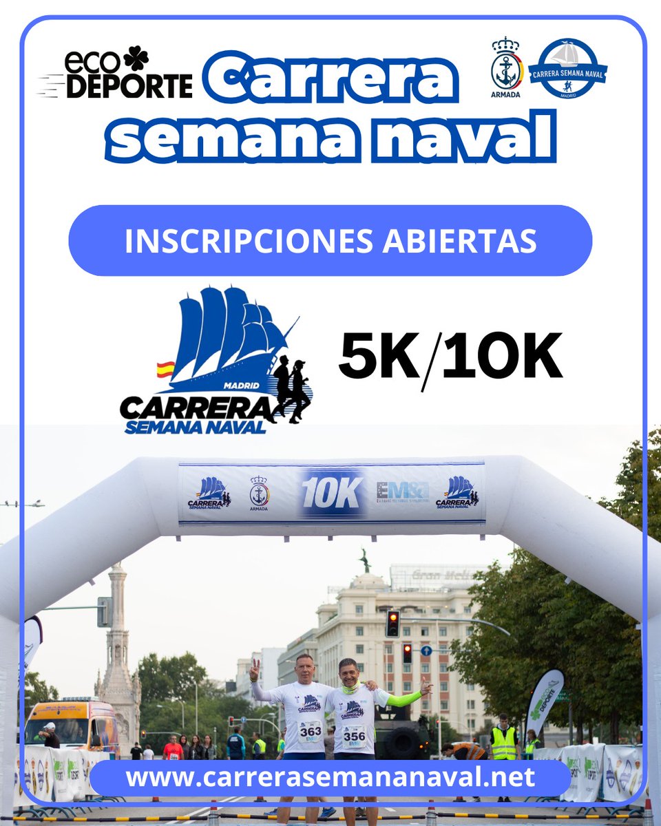 La carrera de la semana naval está de vuelta! Inscripciones abiertas desde hoy👏🏻

Apuntate en ➡️ carrerasemananaval.net

#carrerasemananaval #ejercito #deporte #ecodeporte #madrid #carrera