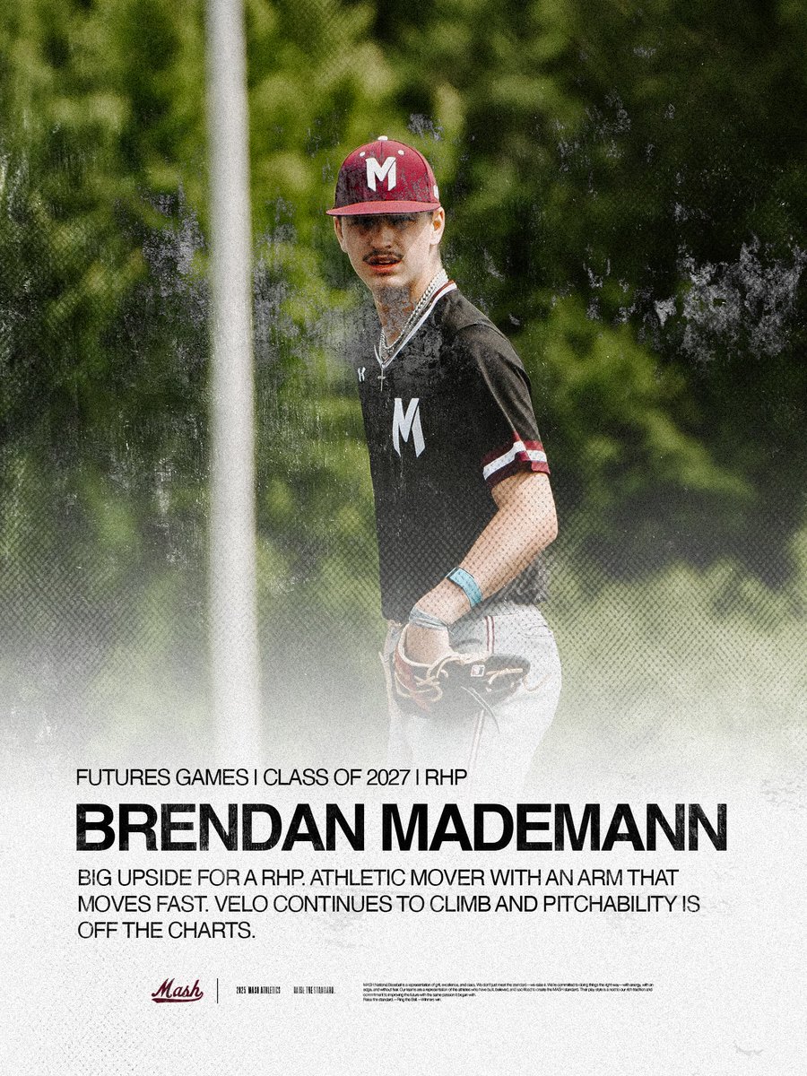 MASH Baseball (@mash__baseball) on Twitter photo Futures Games: <a href="/BrendanMademann/">Brendan Mademann</a> RHP
Big upside for a RHP. Athletic mover with an arm that moves fast. Velo continues to climb and pitchability is off the charts. Futures Games: <a href="/BrendanMademann/">Brendan Mademann</a> RHP
Big upside for a RHP. Athletic mover with an arm that moves fast. Velo continues to climb and pitchability is off the charts.