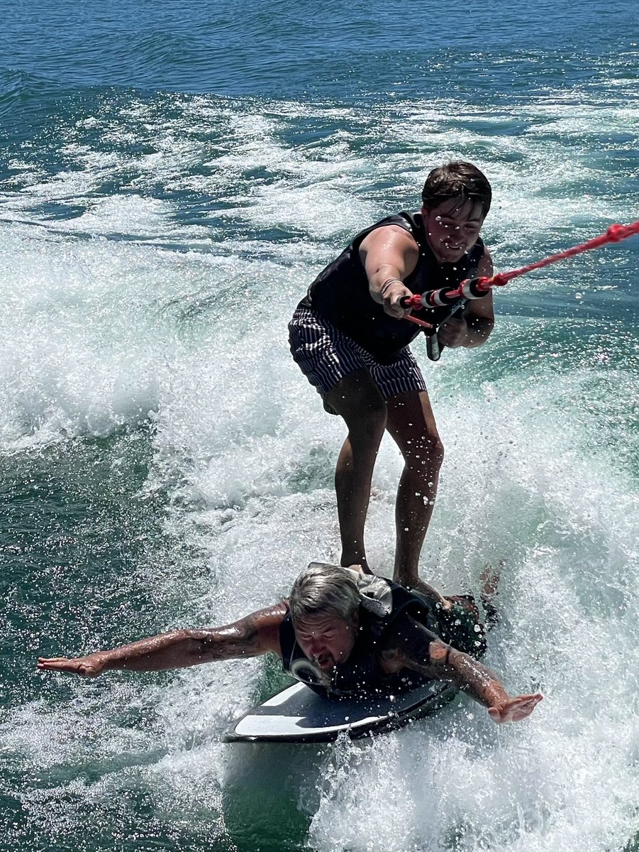 GuyFieri's tweet image. One of the best days ever wake surfing with Ryder yesterday 😂