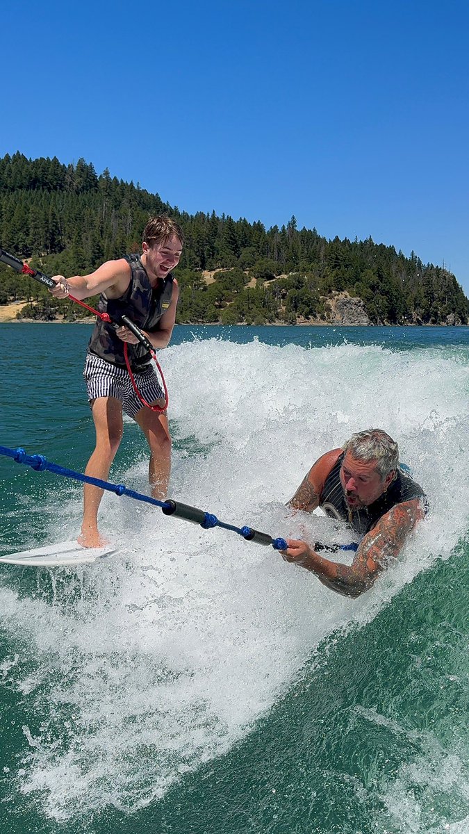GuyFieri's tweet image. One of the best days ever wake surfing with Ryder yesterday 😂