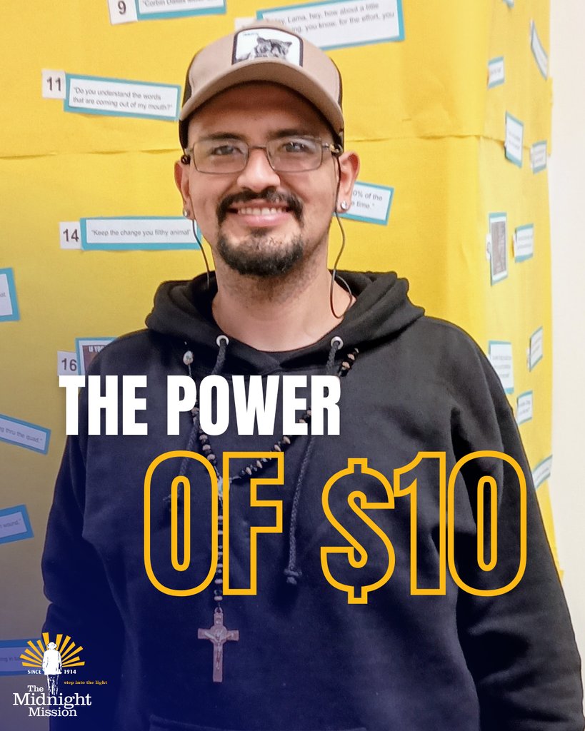 midnightmission's tweet image. $10 is a downpayment on hope. Hope is built in small steps—one meal, one night, one job interview at a time. Give $10. Tag 10 friends. Be the reason someone gets a second chance.

secure.midnightmission.org/campaign/70017…

#PowerOf10 #Give10Tag10 #MidnightMission #SecondChances #FromHomelessToHope