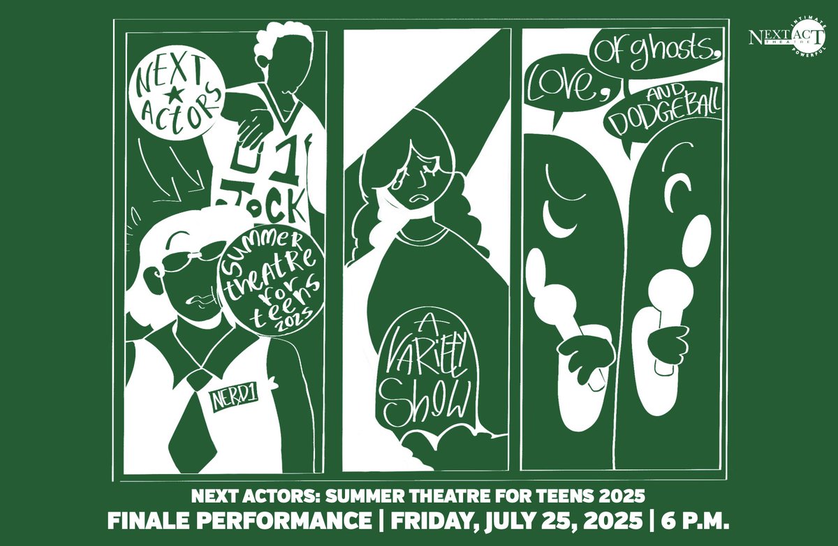 🎭 Don’t miss the grand finale of "Next Actors: Summer Theatre for Teens" at Next Act Theatre! Celebrate the talent, creativity, and hard work of these rising stars in this incredible original show. Come out and support the future of theatre on July 25th! 🌟