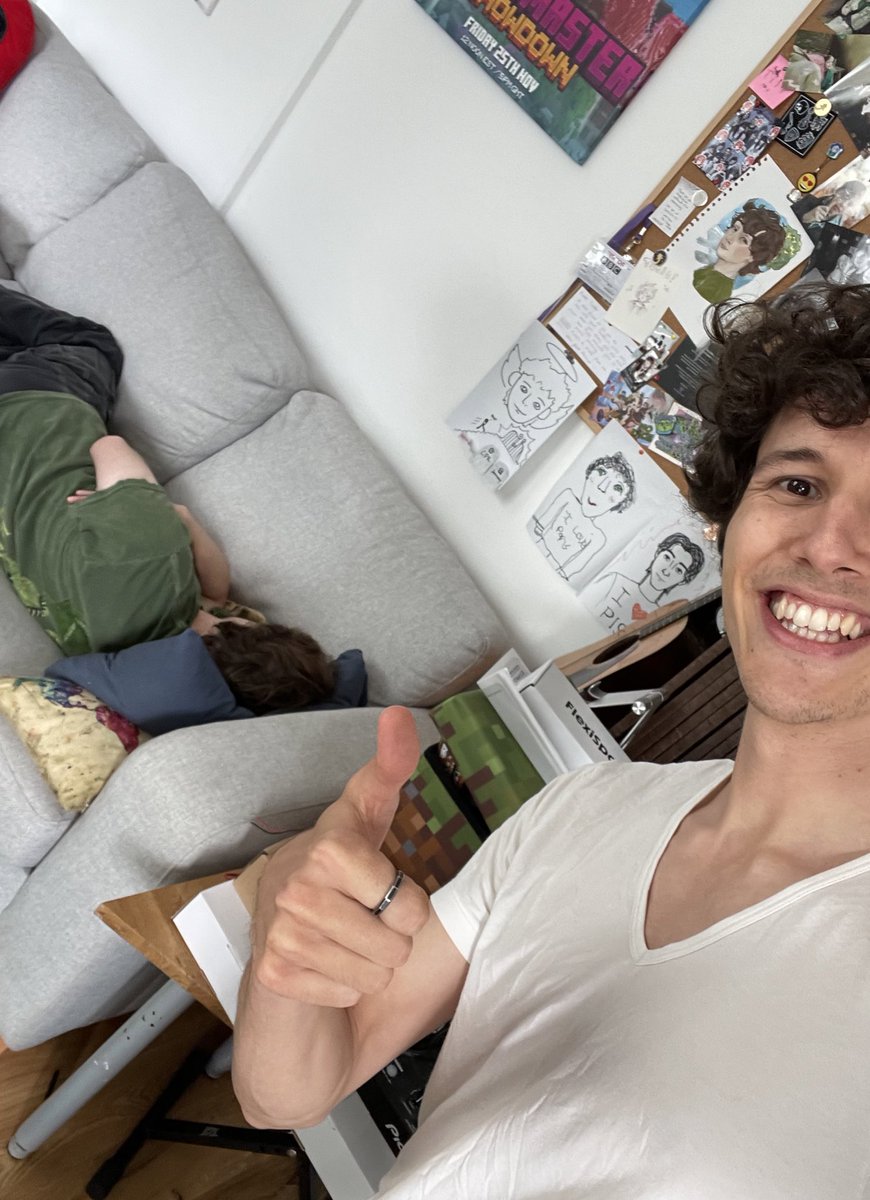 Came all the way down to his neck of the woods and he’s asleep 🙄