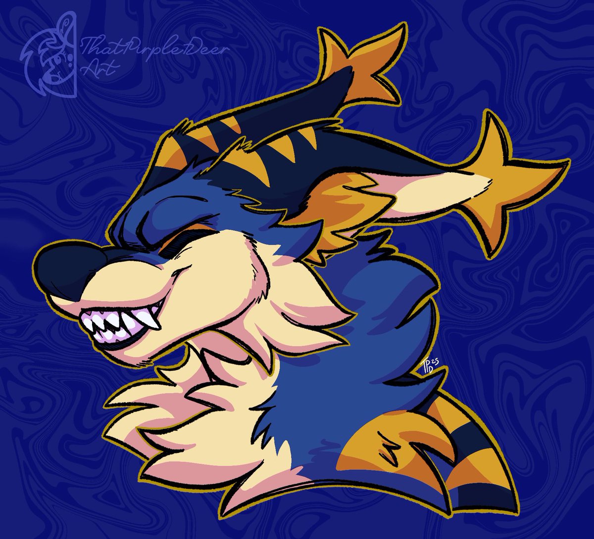 ThatPurpleDear's tweet image. A Toothy Smile ✨
Friendly-fire revenge for @HaruoTheWolf’s Kaito! 🐠