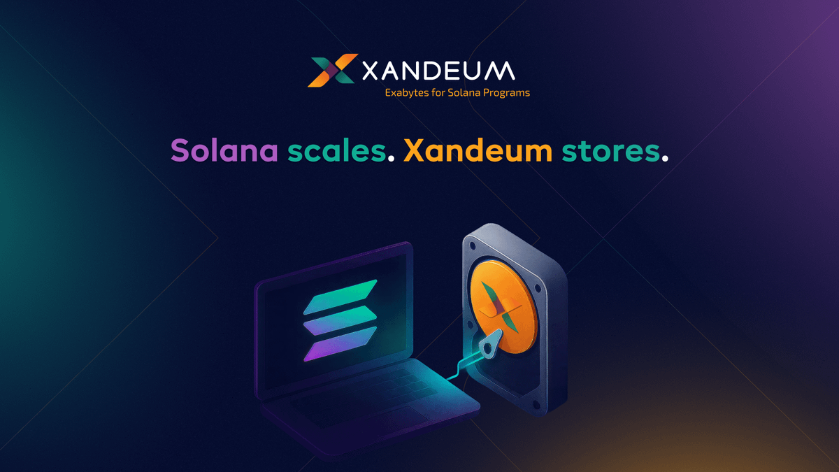 Xandeum's tweet photo. As @Solana scales, storage becomes the next challenge. 

That’s where Xandeum comes in, bringing the hard drive to Solana’s world computer. https://t.co/oZq6TK52BM