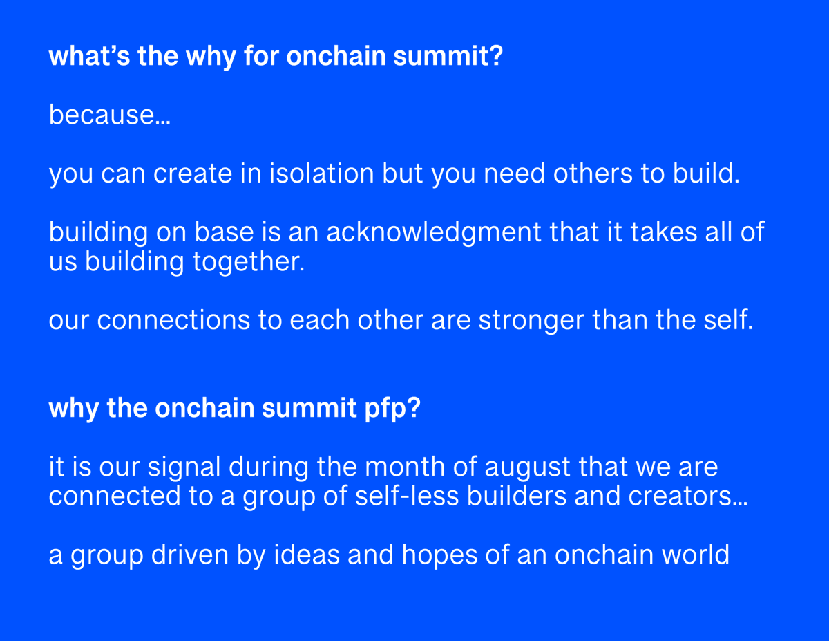 why onchain summit?