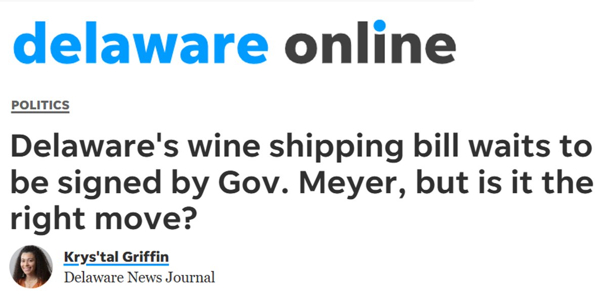 A disappointing outcome in Delaware. Read more about why this isn’t a good move for Delaware on our blog and <a href="/delawareonline/">Delaware Online</a> .
freethegrapes.org/hb-187-to-be-s…

#winerydtcshipping #wineshipping #dtcshipping