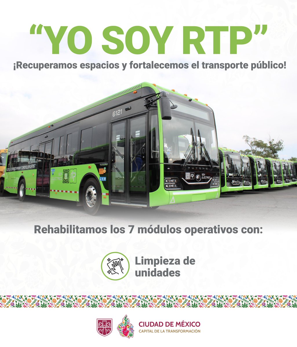 GobCDMX's tweet photo. Uno de los transportes más importantes de la #CapitalDeLaTransformación, evolucionará para mejorar su servicio. 🚦🚍

☝️ El @RTP_CiudadDeMex mueve a más de 400 mil personas al día en 99 rutas, por lo que ha iniciado una renovación integral para mejorar los traslados de todas y todos. 🚌
Aquí te contamos. 👇