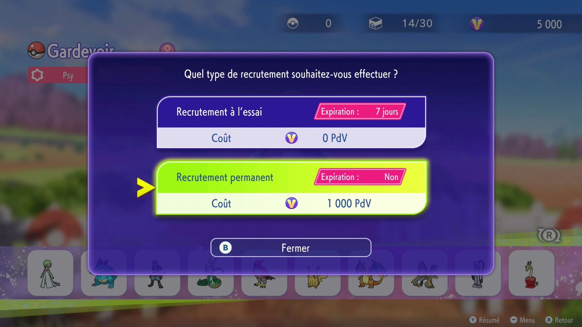 NintendHOME's tweet image. ℹ️ Info – Dans Pokémon Champions, les recrutements définitifs de Pokémon suggérés par le jeu, ainsi que l’entraînement (modification des attaques, statistiques et natures) coûteront des PdV (Points de Victoire). Ceux-ci pourront être obtenus dans le jeu et pas être achetés.