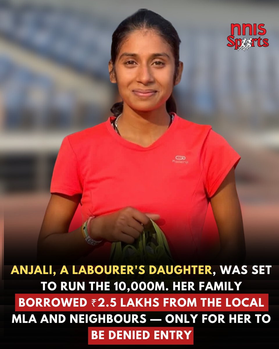 🚨 Another Case of Negligence: Anjali denied entry in 10,000m at World University Games 2025 🇮🇳❌

Anjali, Federation Cup bronze medallist, was denied entry in 10,000m after reaching Germany — due to late submission of entry by officials who traveled with the team.

Her family,