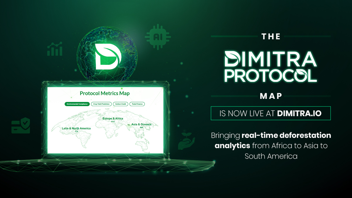 dimitratech's tweet image. 🌍 The Dimitra Protocol map is now live—bringing real-time deforestation analytics from Africa to Asia to South America.
Our Environmental Compliance Protocol delivers blockchain-verified deforestation data where it matters most.
📊 Track environmental compliance in real time,…