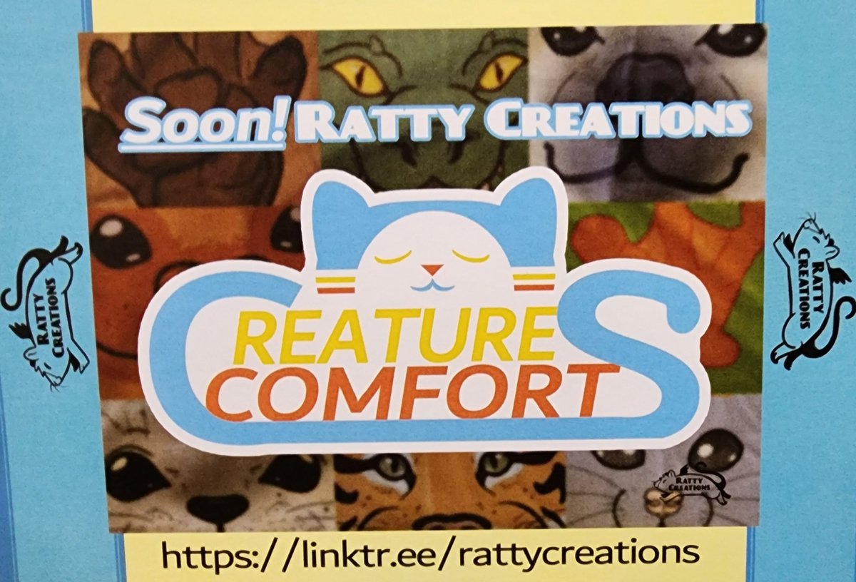RattyCreations's tweet image. I'm still working on getting a kickstarter together.
But I'll be posting tomorrow what Creature Comforts is!
Along with 4 of the 9 designs I have ready to go!
Then I'll post the next design every other day)
First batch will be available @MegaplexCon
(very limited stock)
