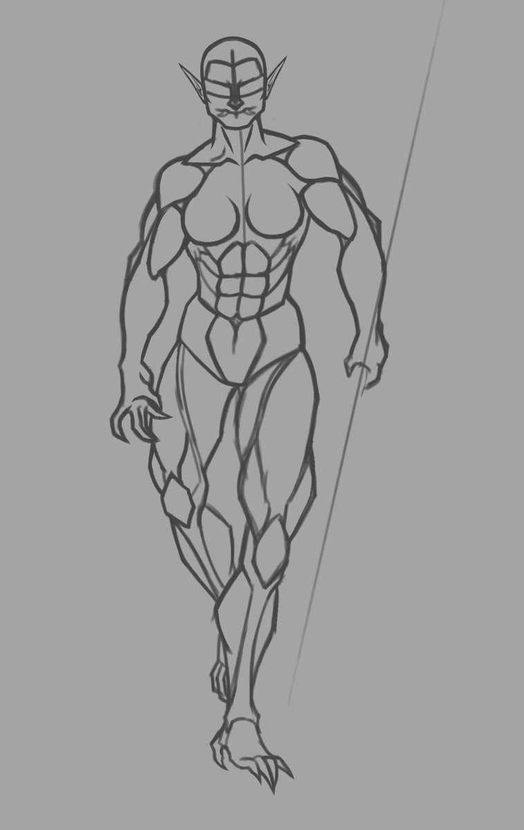 kriisvyraaaa's tweet photo. I'm redoing Akitsu's reference sheet since the previous one was making me rabid since I did it with no references for the anatomy and the pose was kinda boring. But anyway there she is my sweet little neurodivergent child that's jacked af https://t.co/NsrFcK7Qey