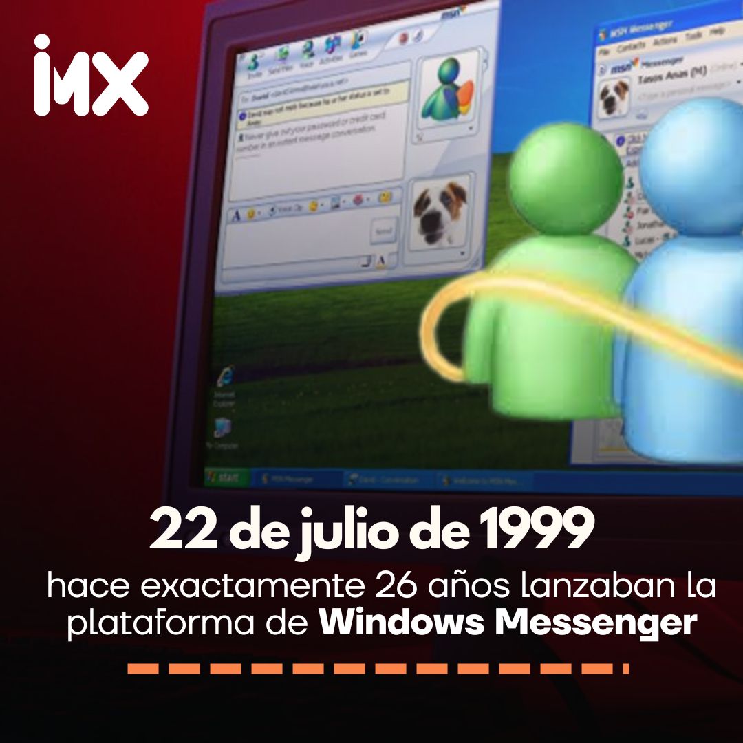 iMxNoticias's tweet photo. 💻📨 Un día como hoy, 22 de julio de 1999, se lanzó por primera vez MSN Messenger, el servicio de mensajería instantánea que marcó a toda una generación.
Más tarde se transformó en Windows Live Messenger, pero su legado sigue vivo en cada zumbido que aún recordamos.
#MSNMessenger https://t.co/dafQ8dv1FN
