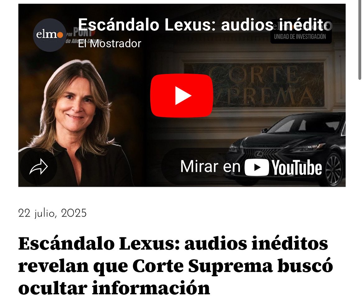 Escándalo Lexus: audios inéditos revelan que Corte Suprema buscó ocultar información elmostrador.cl/noticias/multi…