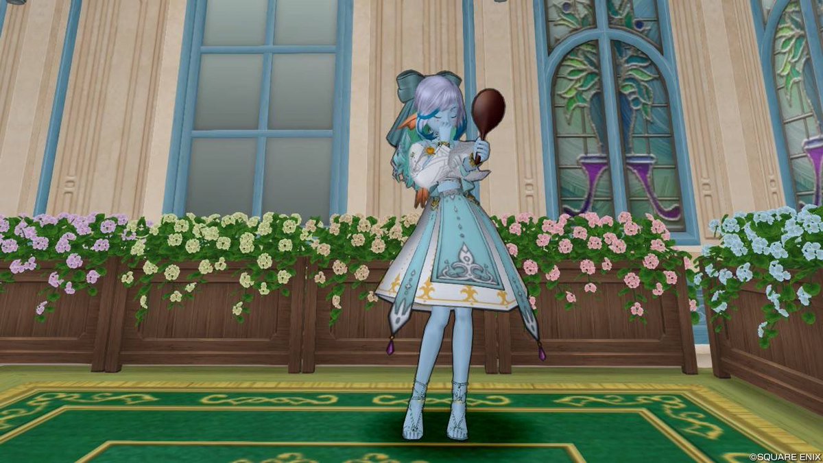 berryll_dqx's tweet photo. 今年の夏コーデ　プクリポ&amp;ウェディ比較

１，２枚目：ミニ浴衣
３，４枚目：サマードレス

髪型は同じで、髪色だけ変えてあります〜 https://t.co/H3FotuqBuf