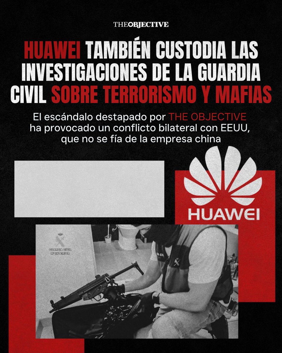 ‼️ Huawei también custodia las investigaciones de la Guardia Civil sobre terrorismo y mafias.

📲 Accede a la noticia de portada de este martes, aquí: theobjective.com/espana/2025-07…